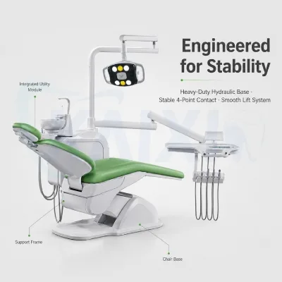 Hot Sale Ergonomic Reclining Foot Pedal Dental Hygiene Chair Integral Dental Unit for Dental Hygiene
