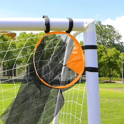 Easy Setup Soccer Target Goal with Top Bins for Accurate Shooting Training Equipment