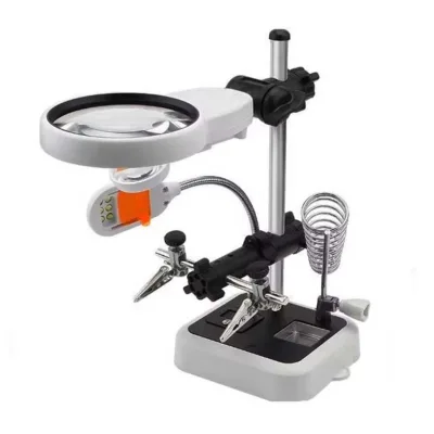 10X Multi Function USB Plug-in Bracket Assisted Electronic Maintenance Desktop LED Lamp Magnifying Glass