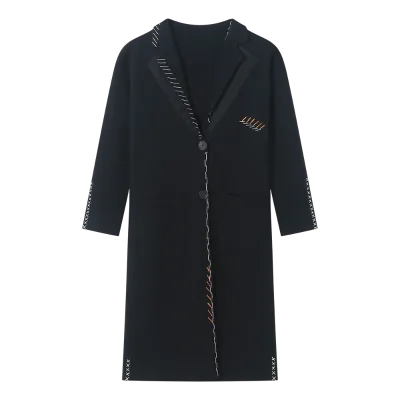 Autumn Winter New Woolen Coat Women Causal Long Sleeve Overcoat Female Lapel Long Overcoat