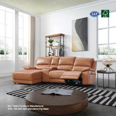 Reclining Sofa Europe Design Genuine Leather Recliner Sofa Mechanism Electric Adjustable l Shaped Sofa Set Living Room Couch