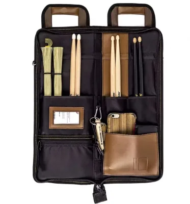 BSCI Factory Wholesale Travel Drumsticks Storage Bag Luxury Portable Leather Drum Stick Carrying Bags
