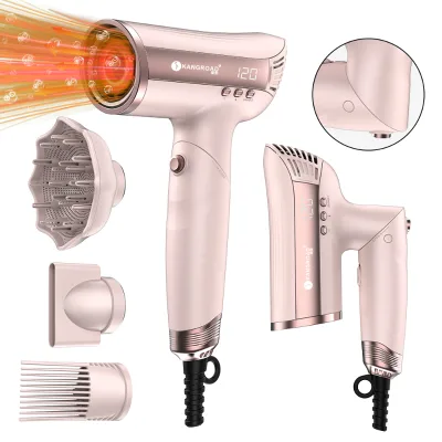 Factory Custom Professionals Photo Shoots Blow Wind Space Saving Folding Luxury Nano Ionic Plasma Pro High Speed Hair Dryer