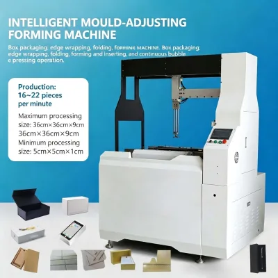 New Heaven Earth Gift Box Forming Machine PLC Controlled Motor Driven High Capacity Intelligent Edge Folding Paper Carton