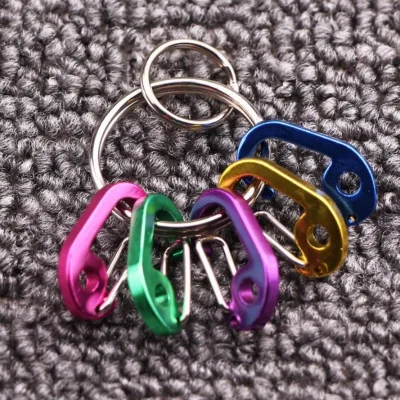 Hot New Product Wholesale Clasp Jewelry Small Aluminum D Ring Quick Release Carabiner Clips Hole Paracord Aluminum Hooks