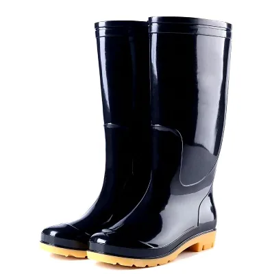 Cheap Price  Waterproof Black Pvc Glitter Rain Boots for Work