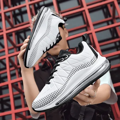 2024 New Mesh Solid Color Trend Air Cushion Sneakers Shock Absorption Casual Mens Running Shoes
