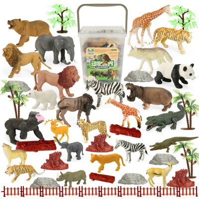 Mini Size Plastic Animals Solid PVC Prehistoric Dinosaur Jungle Animal Figure Zoo Plastic Children Educational Toy
