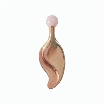 Hot Sale Mini metal Scraper eye Massager Anti Wrinkle Eye Cream Roller gold zinc Alloy & rose quartz bead