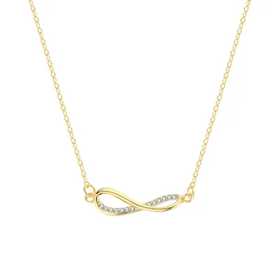 925 Sterling Silver Personality Digital Light Luxury Niche Mobius Ring Necklace for Women Hainon 969