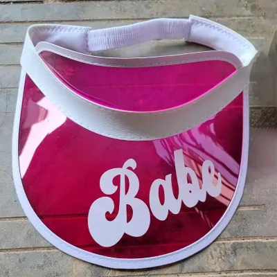 Hstyle PVC Laser Bride Sun Visors Hat Women Bridal Party Bride Bridesmaid UV Protection Caps for Wedding Outdoor Costume