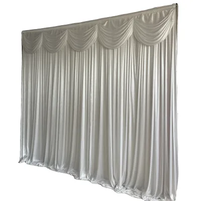 Hot Sale 3*3m Ice Silk Backdrop Panels Birthday Party and Wedding Stage Decoration Swag Curtain for Baby Shower