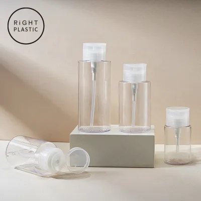 Transparent PP Makeup Remover Water Bottle Variety of Capacities-for Home Travel Press & Cosmetic Packaging