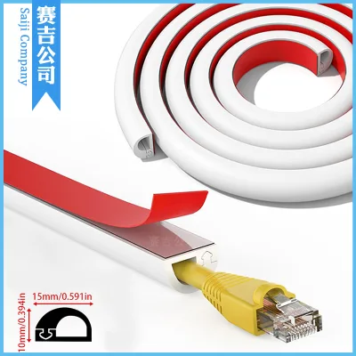 Silicone 1510 mm Cable Trench Floor Cable Management Channel Invisible Wiring Solution Snap-in Design Built-in Adhesive