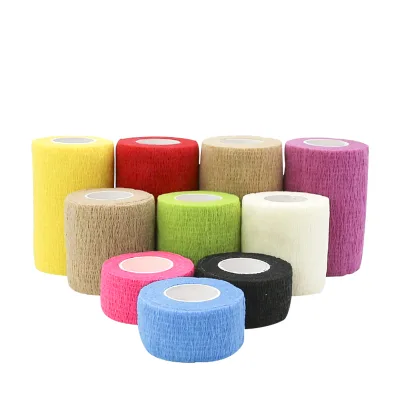 High Quality Cohesive Vet Equine Wrap Easy Tear Latex-Free Self-Adhesive Bandage for Horses with Non-Woven Fabric