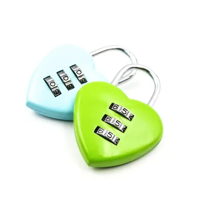 Cute Heart-Shaped Cartoon Padlock - Wedding Gift Combination Lock