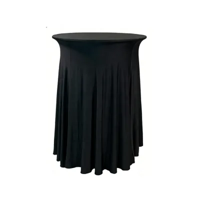 Highboy Cocktail Table Cover Round Stretch Fitted Tablecloth with Ruffle Skirt for Wedding Bars Parties