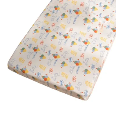 Customized Printing Muslin Fitted Crib Sheets 100% Cotton Newborn Baby Fitted Crib Sheet for Unisex