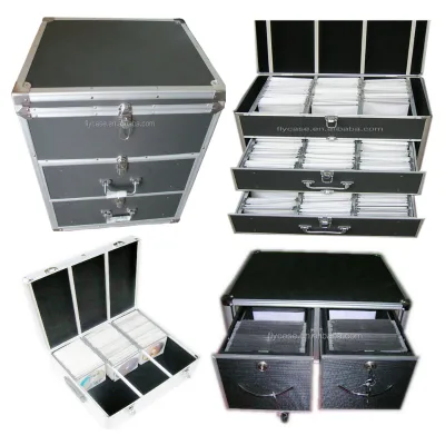 2022 Silver Aluminium Cd Case,dvd Case With Cd Bags and Safe Locks Holds Can 100to 2000 Cd Bags