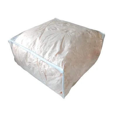 High Quality Large Bedding Packaging Bag with Customized logo clear PVC Vinyl Zipper Bag Comforter Storage Bag