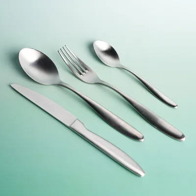 Nordic Morden 304 Stainless Steel Tableware Sanding Polish Matte Surface Flatware Sets Stainless Steel Cutlery
