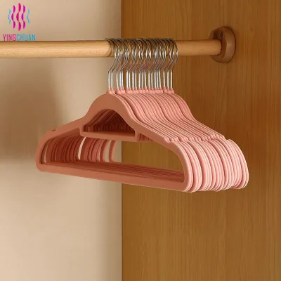 Best Selling Hanger Stable Clothes Appendiabiti Practical Cost-effective Durable Triangle Velvet Hanger for Household