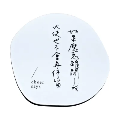 Creative White Motto Fridge Magnet Polyresin Material Irregular Shape Magnetic Customizable Design for Gifts Decoration