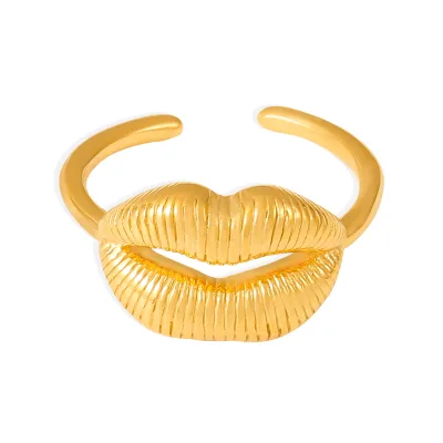 Personality Fashion Design  Lip Adjustable Ring