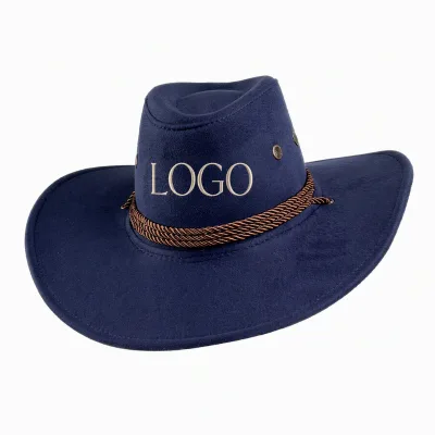 Cross-border Suede-Brushed Western Cowboy Hat Ethnic-Style Retro Equestrian Leather Fedora Wind-Resistant Jazz Cap Four Seasons