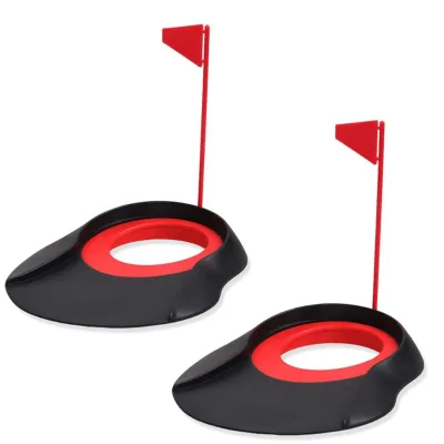Newly Portable Mini Soft Golf Hole Cup Putting Practice Plastic Golf Putting Cup With Removable Ring and Flag