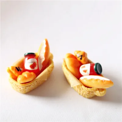Dollhouse Mini Jam Bread Basket Toy