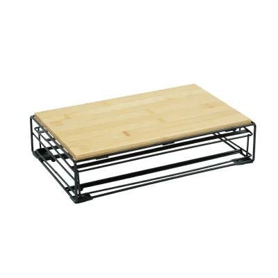 Metal Coffee Capsule Rack with Drawer-style Design and Built-in Shelving for Pantry Storage of Capsules and Tea Bags
