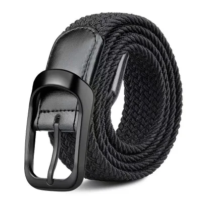 Elastic Waistband Belt for Both Men and Women Casual Metal Buckle