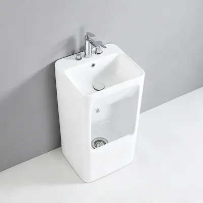 Modern Free Standing Double Two Tier Ceramic Porcelain Muslim Wudu Sink Wudu Foot Washer Wash Hand Basin Including Feet Washing