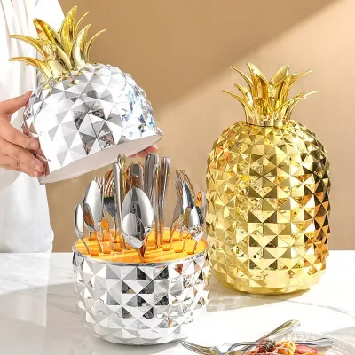 Source-Brand Internet-Famous Pineapple Mood Egg Light-Luxury Stainless Steel 24-Piece High-End Western Dinnerware Knife Set