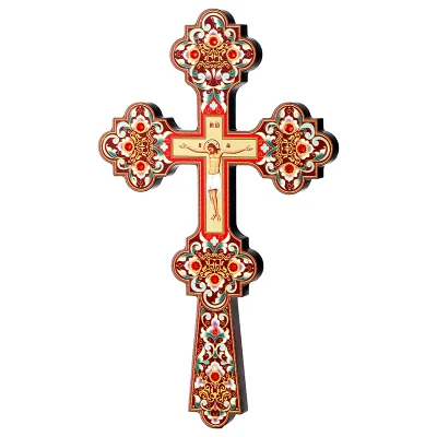 Religious Wooden Wall Decor Carved Cross with Easter Patterns Teak Wood Home Box Model Engraving Wood Crafts and Wall Signs