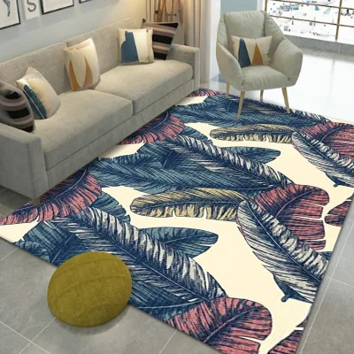 Classic pattern central rug, non-slip soft living room carpet.