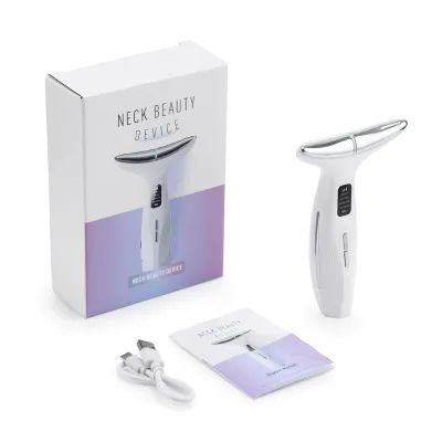 Smart Cordless Electric Pulse Neck Massager Heating Vibration Double Chin Removal Neck Back Facial Massager with Heat