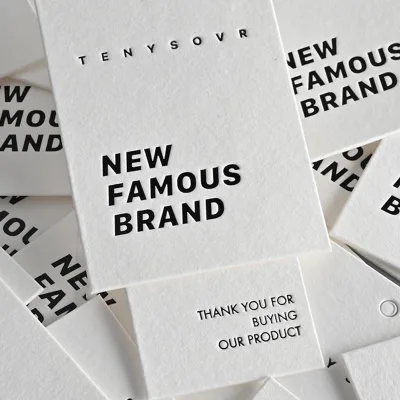 Factory Custom White Jeans Swing Hang Tag Free Design Logo Paper Labels With Small Business