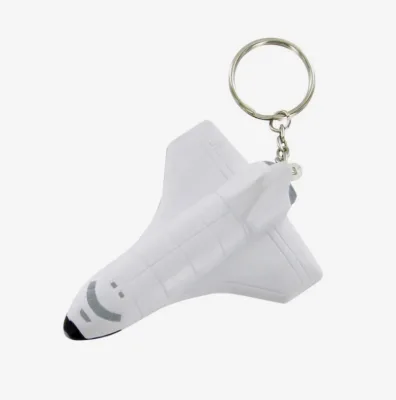 Personalized Engraved Space Shuttle Keychain Stress Toy Mini Silicone Desk Office Giveaway Wholesale Bulk Order
