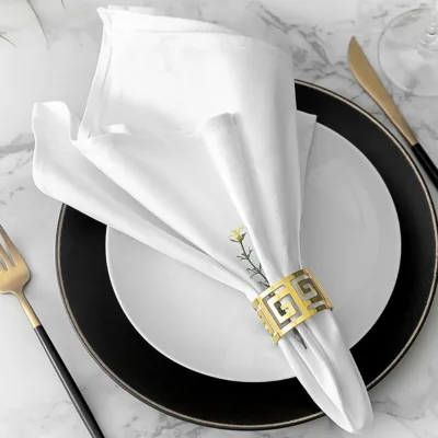 Premium Embroidered Customised Table Napkin Wedding Napkins Black