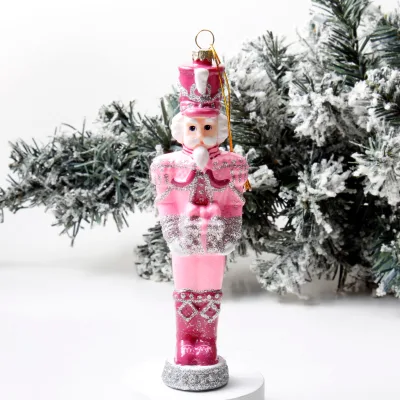 Christmas Ornaments Soldier Nutcracker Ornaments Hand Blown Glass Christmas Ornaments for Holiday Gifts Eco-friendly