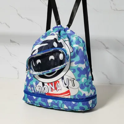 Beach Drawstring Backpack Waterproof Cute Cartoon Kids Swimming Bag