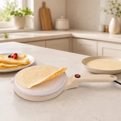 Flexible Menu Ceramic Surface Easy Wipe Automatic Thermostat Lightweight Portable Pancake Maker for Family Kitchen Breakfast
