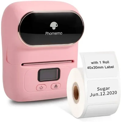 Cheap Factory Price Kitchen Label Blue Tooth 203dpi pink Self-adhesive Labels Thermal Receipt Printer Tag Maker With Sticker