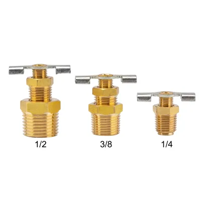 1/2inch RV Water Heater Replacement Drain Valve, Durable Brass Construction for Trailer,RV Water Heater Drain Plug With Tape