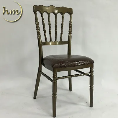 Exquisite Modern Design Aluminium Wedding Chair Stackable Metal Restaurant Chair for Outdoor Dining Hotel and Park Use