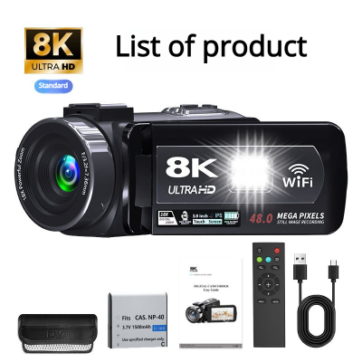 Professional 8K Digital Camera 64MP 256GB 3.0" High-Resolution Touch Screen Remote Control Built-in Wi-Fi Digital Camera 8K