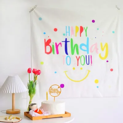 Birthday Graduation Letter Background Cloth Banner Backdrop Yard Sign Outdoor 90x90cm Colorful Birthday Party Photo Background