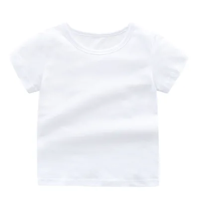 Unisex Personalized Infant Toddler Baby Basic T-Shirt Short Sleeve Solid Color Kids Plain Blank Tees Shirts for Boys Girls